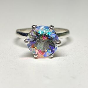 Vivid And Colorful Portugese Cut Rainbow Mystic Topaz Ring
